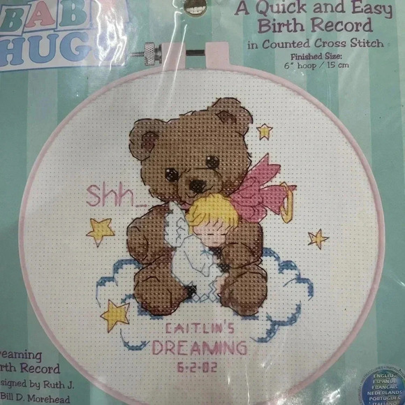 Vintage Dimensions Baby Hugs #72561 Birth Record Counted Cross Stitch Kit Sealed - Picture 6 of 6